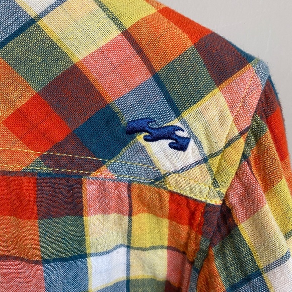 Billabong Men's Reversible Rainbow Plaid Flannel Snap Up Shirt - Picture 16 of 16